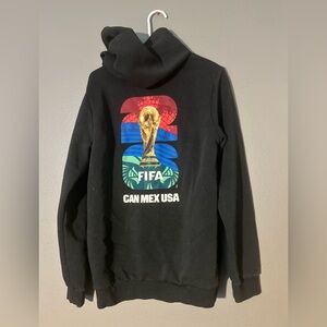 adidas FIFA World Cup 2026 Match Ball Graphic Hoodie Kids XL Youth Black KB8644